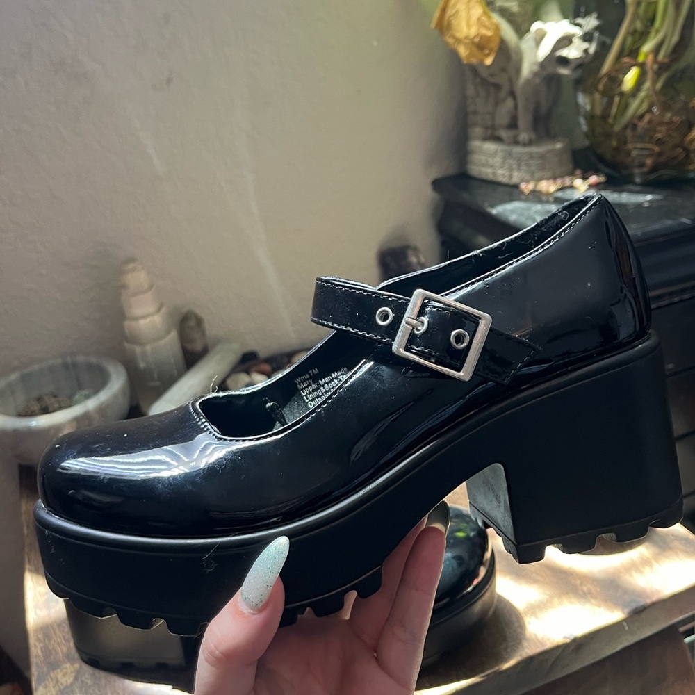 Seychelles Black Platform Mary Jane Shoes